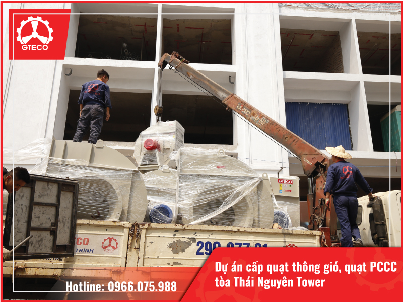 GTECO Phụ Trách cấp quạt thông gió, quạt PCCC cho tòa Thái Nguyên Tower