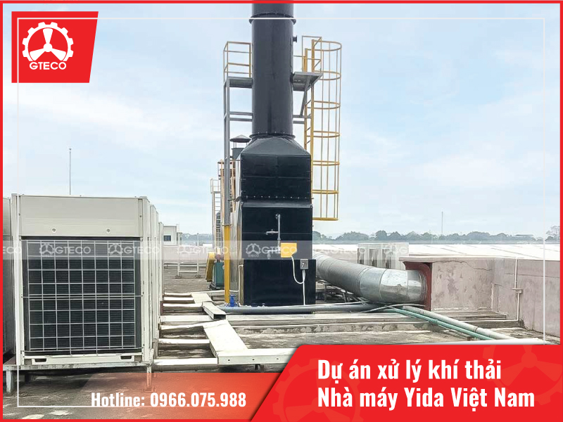 Hệ thống xử lý khí thải do GTECO cung cấp đã được bàn giao tại nhà máy của Yida Việt Nam
