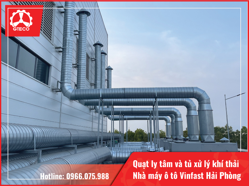 GTECO hoàn thiện bàn giao hệ thống quạt ly tâm và tủ xử lý khí thải tại nhà máy ô tô VinFast Hải Phòng