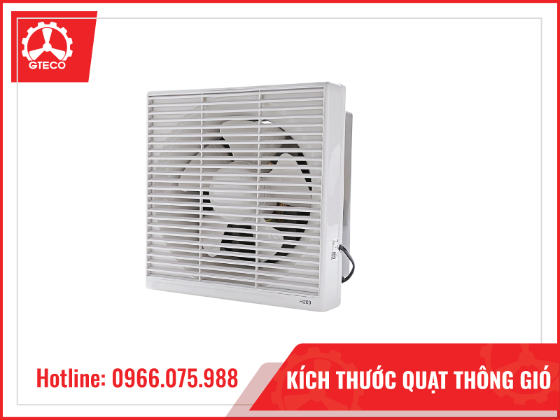 Kích thước quạt thông gió