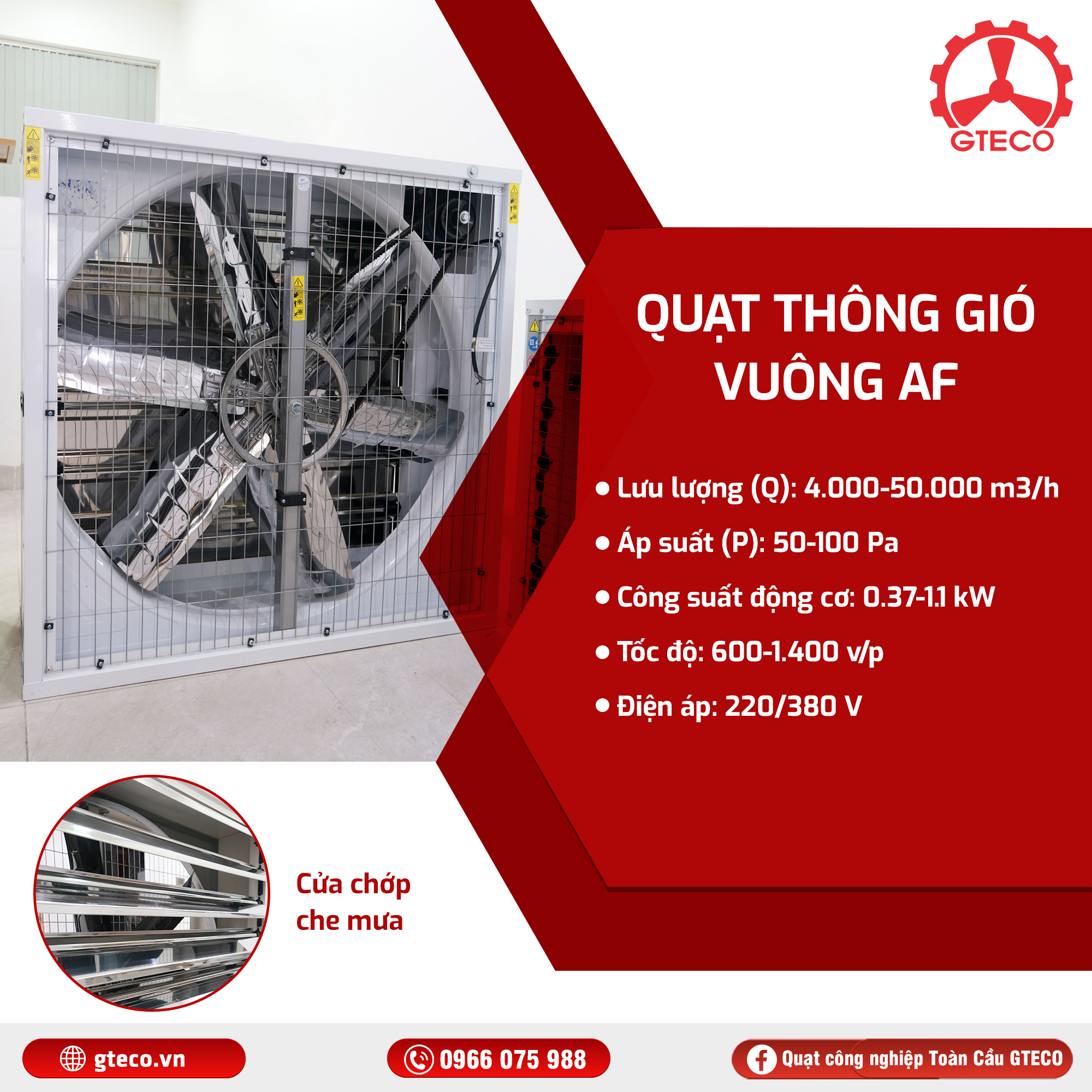 Lựa Chọn Quạt Thông Gió Tiết Kiệm Năng Lượng Cho Trang Trại Hiện Đại 2 Quạt thông gió gắn tường GTECO