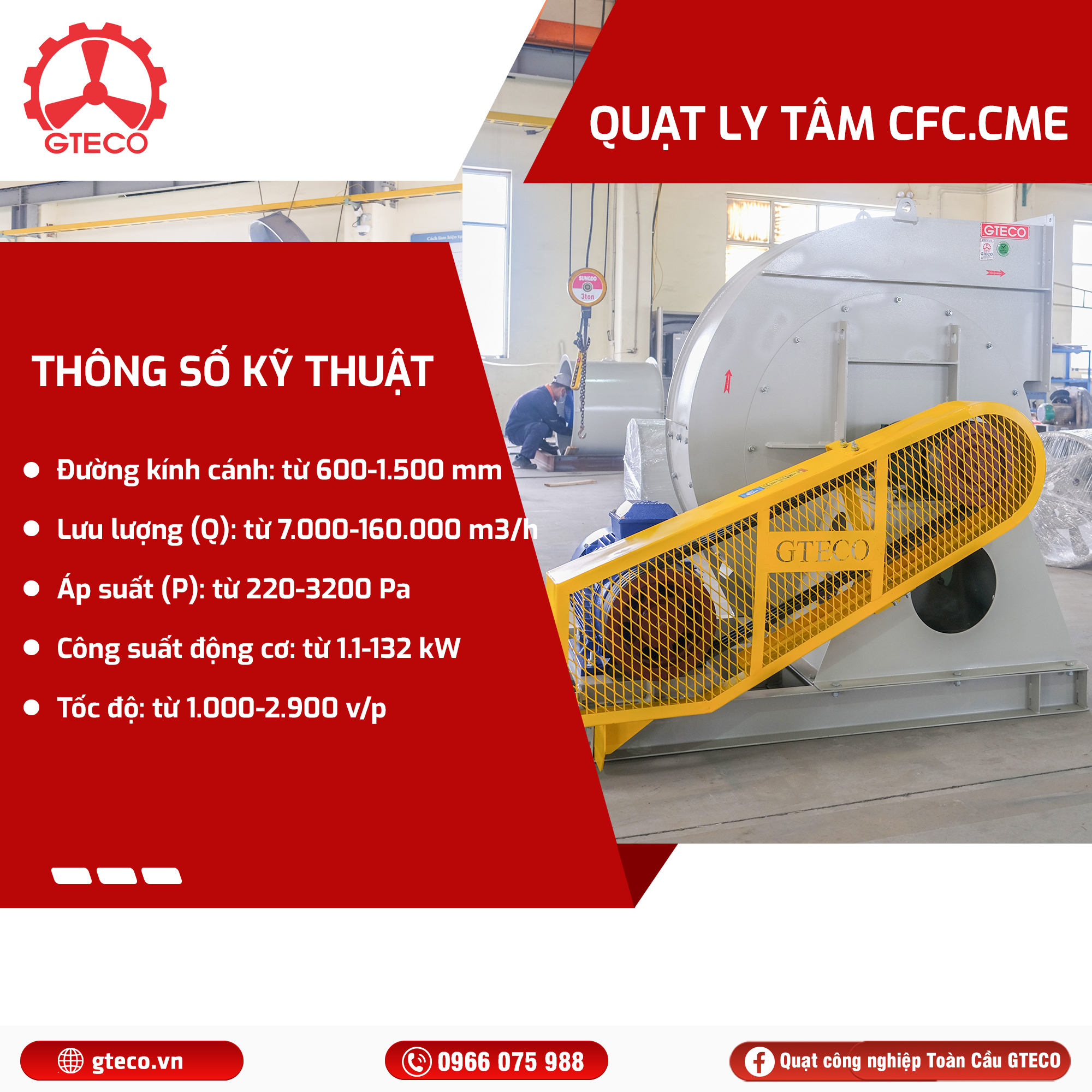 Các loại quạt công nghiệp được sử dụng nhiều nhất cho lò gạch 1 Quạt ly tâm GTECO